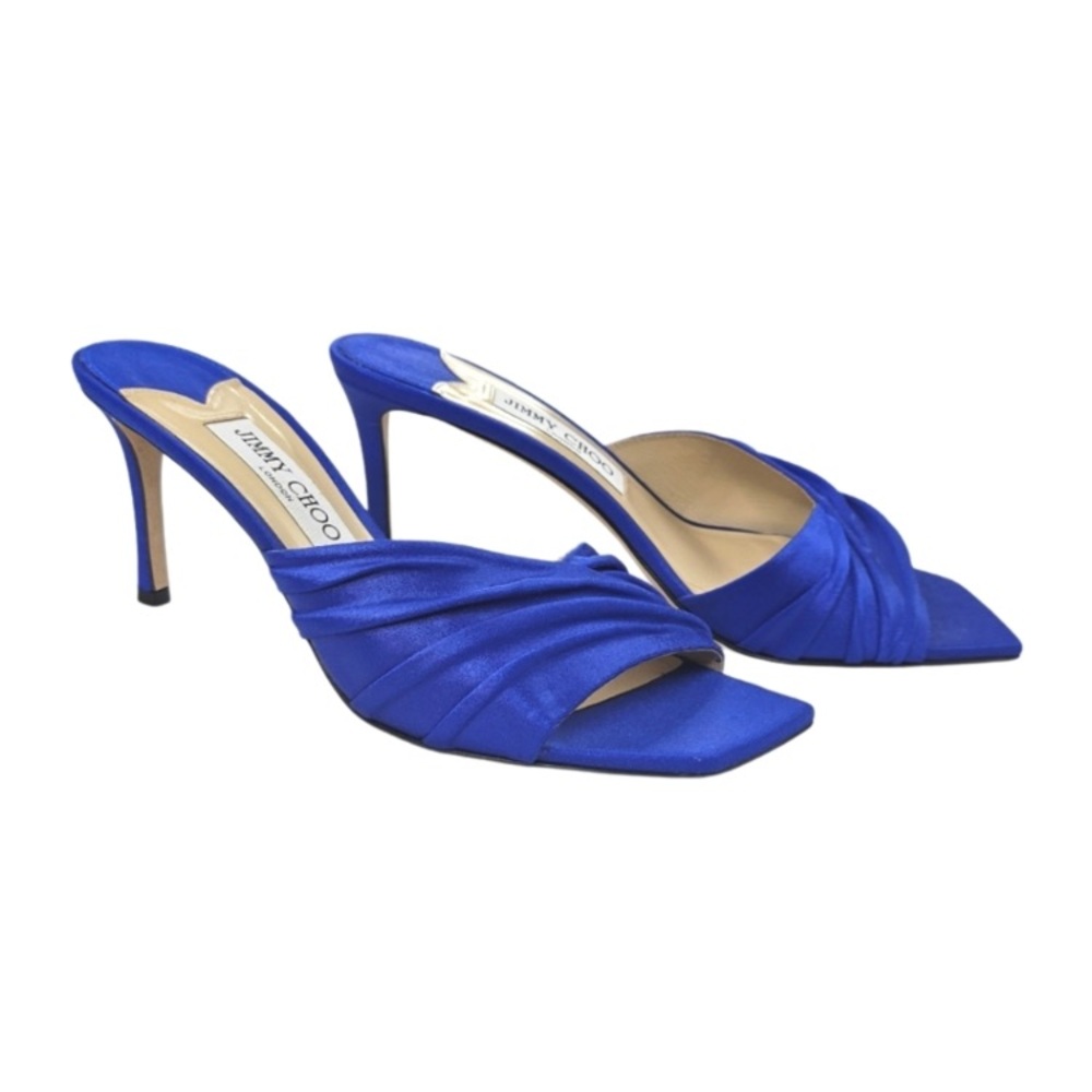 Jimmy Choo Royal Blue Satin Heels - Picture 9 of 11